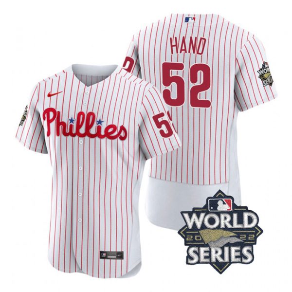 Phillies 52 Brad Hand White Nike 2022 World Series Flexbase Jersey,We sell and wholesale Phillies 52 Brad Hand White Nike 2022 World Series Flexbase Jersey on line form chian!